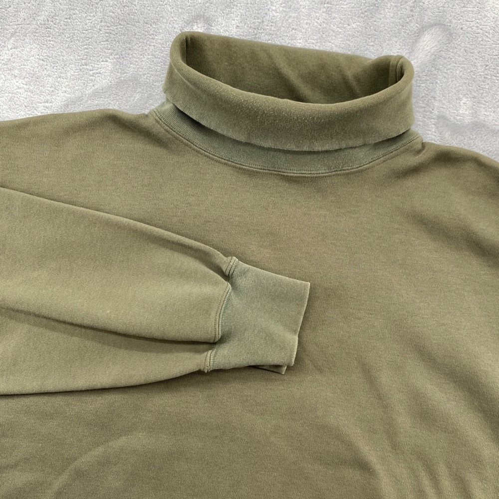 Vintage Willis & Geiger Olive Green Turtleneck Shirt Made in USA Mens Large